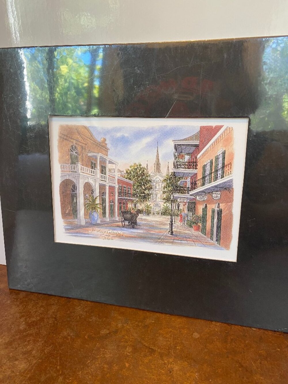 1998 New Orleans St. Louis Cathedral Watercolor Print Linda Wheeler Vintage